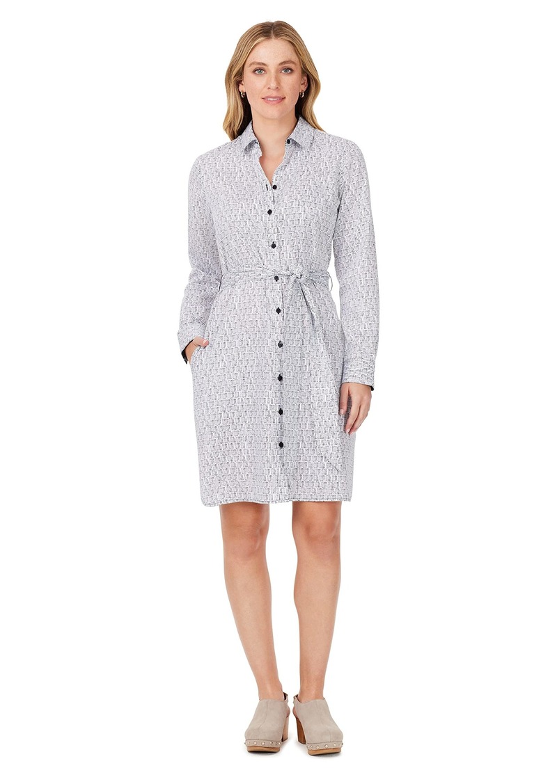 Foxcroft Women's Plus Size Rocca Long Sleeve Block Print Dress  22W