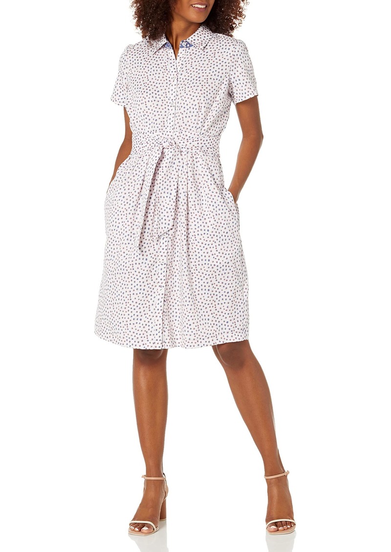 Foxcroft womens Vienna Short Sleeve Demure Dots Casual Dress   US
