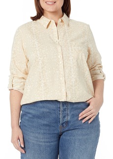 Foxcroft Women's Zoey Long Sleeve with ROLL TAG Soft Python Shirt