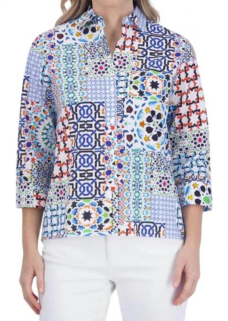 Foxcroft Kelly No Iron Intertwine Shirt In Multi