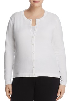 Foxcroft Plus Womens Cotton Button-Down Cardigan Sweater