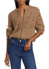 FRAME Alpaca-Blend Popcorn Zip Cardigan