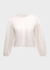 FRAME Angled Inset-Sleeve Blouse