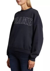 FRAME Block Letter Cotton-Blend Crewneck Sweatshirt