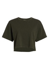 FRAME Boxy Side-Slit Crop T-Shirt