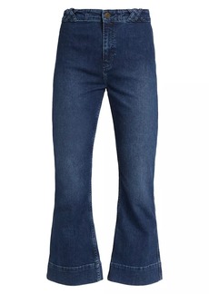 FRAME Braided Crop Boot-Cut Jeans