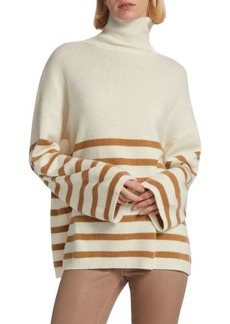 FRAME Breton Cashmere Striped Turtleneck Sweater