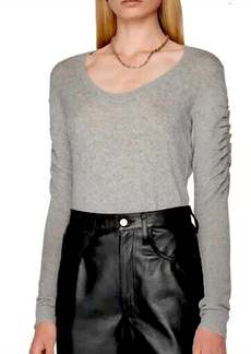 FRAME Cashmere Scoop Neck Sweater In Gris Heather