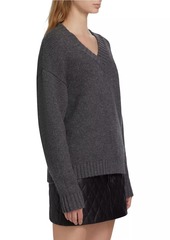 FRAME Chunky Wool-Cashmere V-Neck Sweater