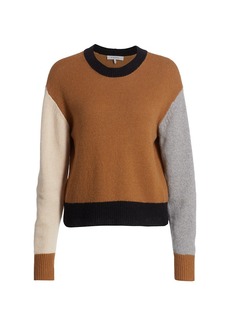 FRAME Colorblock Cashmere-Wool Sweater