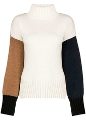 FRAME colour-block roll-neck knitted jumper