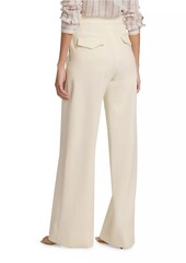 FRAME Cotton-Blend High-Rise Wide-Leg Pants