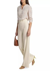 FRAME Cotton-Blend High-Rise Wide-Leg Pants