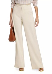 FRAME Cotton-Blend High-Rise Wide-Leg Pants