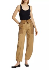 FRAME Cotton Foldover Trousers