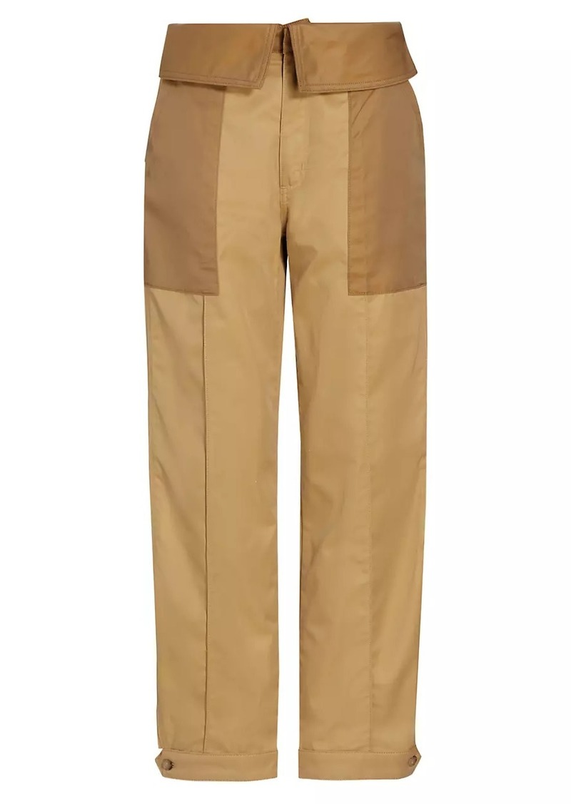 FRAME Cotton Foldover Trousers