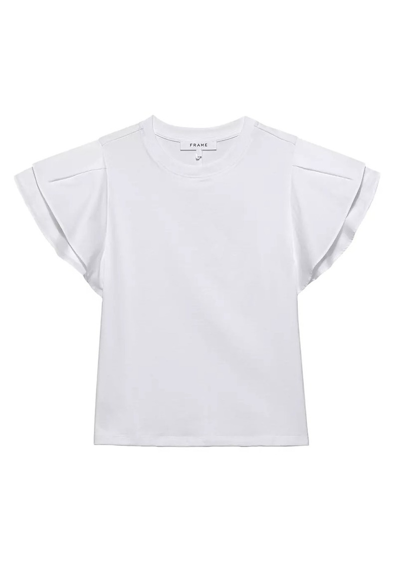 FRAME Cotton Puff-Sleeve Crewneck T-Shirt