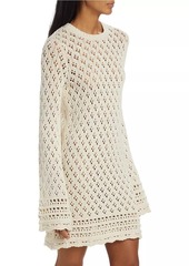 FRAME Crochet Long-Sleeve Minidress