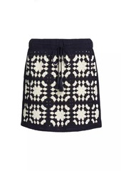 FRAME Crochet Tassel Drawstring Miniskirt