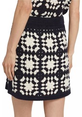 FRAME Crochet Tassel Drawstring Miniskirt