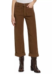 FRAME Cropped Corduroy Wide-Leg Pants