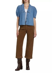 FRAME Cropped Corduroy Wide-Leg Pants