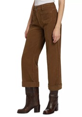 FRAME Cropped Corduroy Wide-Leg Pants