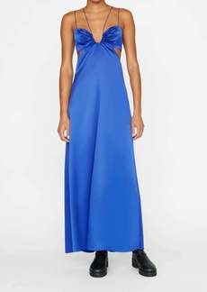 FRAME Delicate Tie Keyhole Dress In Ultramarine