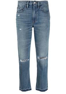 FRAME distressed mid-rise cropped jeans