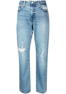FRAME distressed straight-leg jeans