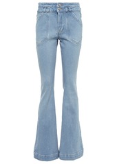 FRAME Double Button Flare high-rise jeans