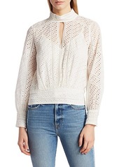 FRAME Eyelet Party Top