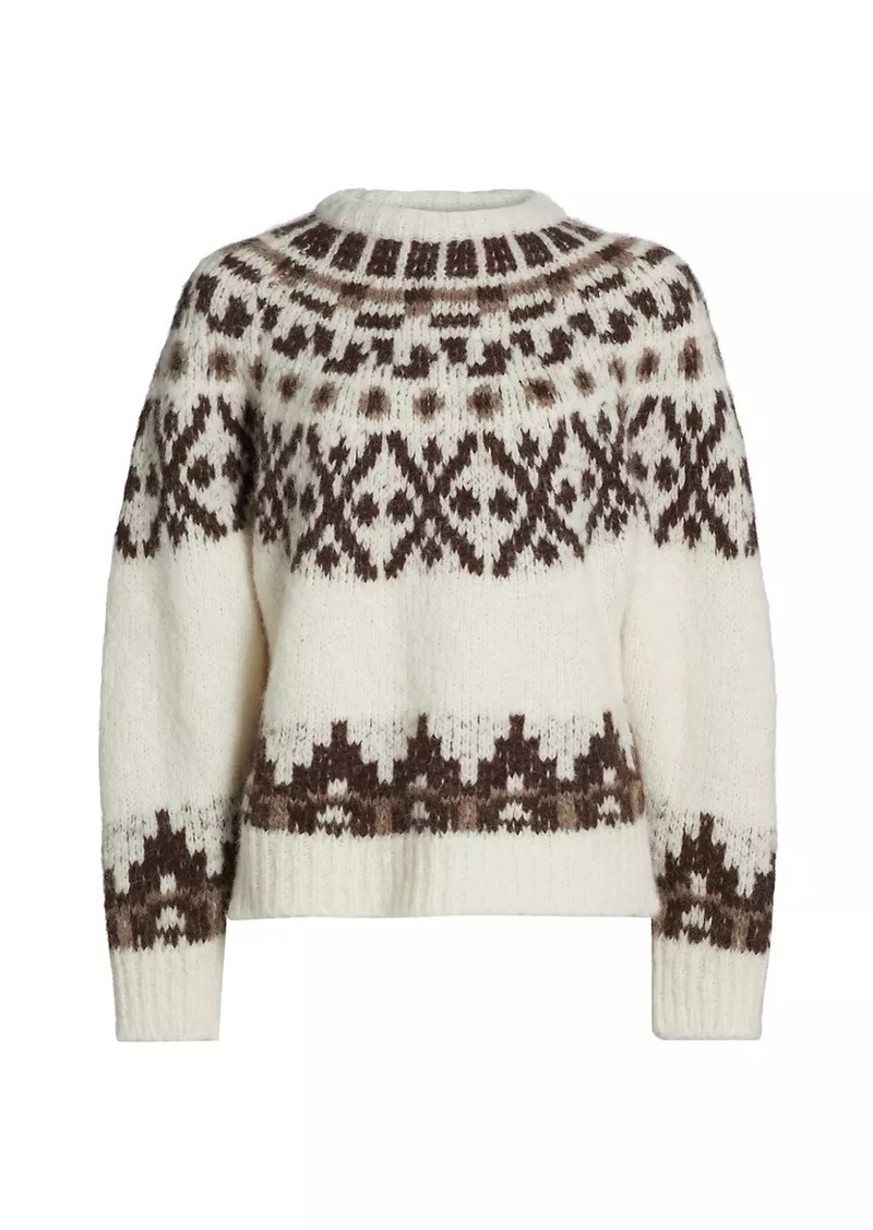 FRAME Fair Isle Alpaca-Blend Crewneck Sweater