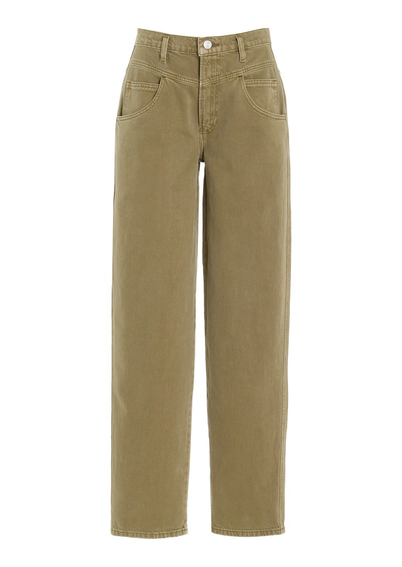 FRAME - 90's Utility Loose Rigid High-Rise Straight-Leg Jeans - Green - 29 - Moda Operandi