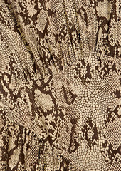 FRAME - Asymmetric snake-print silk-satin midi dress - Animal print - XS