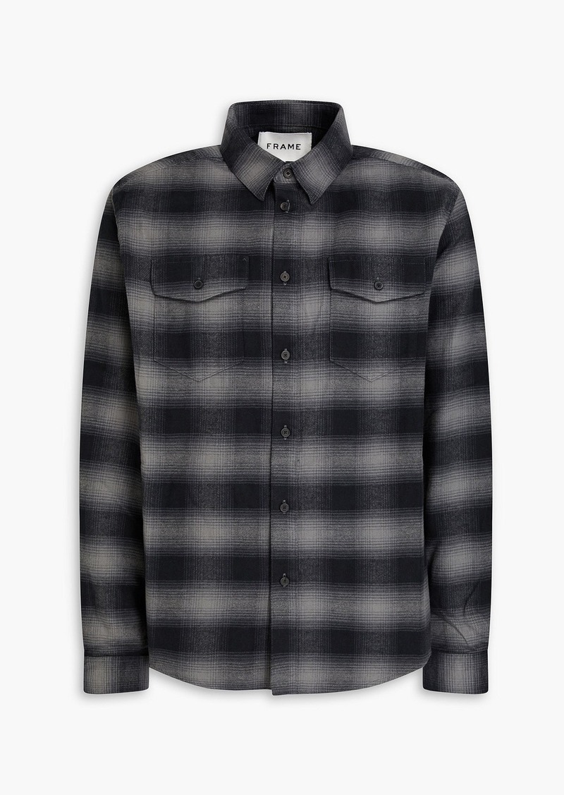 FRAME - Checked cotton-flannel shirt - Gray - S