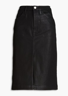 FRAME - Coated denim skirt - Black - 24