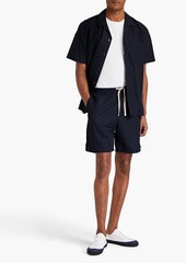 FRAME - Cotton and linen-blend drawstring shorts - Blue - S