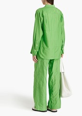 FRAME - Cotton and silk-blend poplin shirt - Green - XS