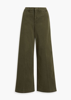FRAME - Cotton-blend twill wide-leg pants - Green - 28