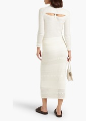 FRAME - Crochet-knit midi pencil skirt - White - M