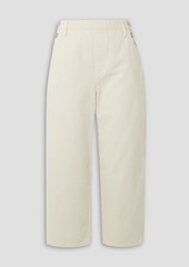 FRAME - Cropped button-embellished high-rise straight-leg jeans - White - 28