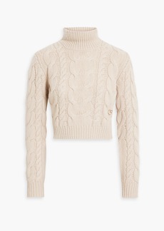 FRAME - Cropped cable-knit merino wool turtleneck sweater - Neutral - S