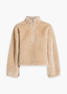 FRAME - Cropped faux fur half-zip jacket - Neutral - XS