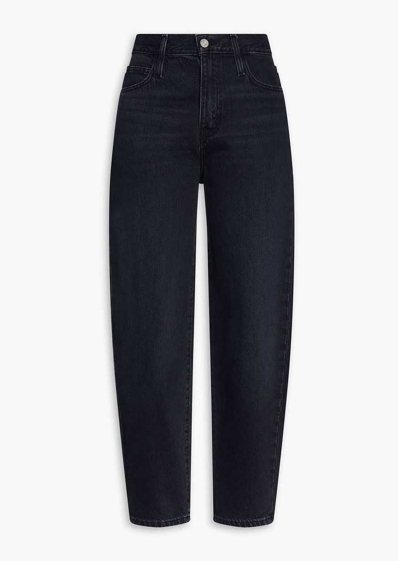 FRAME - Cropped high-rise tapered jeans - Black - 31