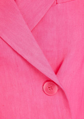 FRAME - Cropped linen-blend blazer - Pink - XS