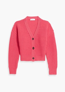 FRAME - Cropped ribbed merino wool cardigan - Pink - XS