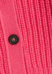 FRAME - Cropped ribbed merino wool cardigan - Pink - S