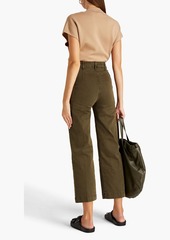 FRAME - Cropped stretch-cotton twill cargo pants - Green - 27