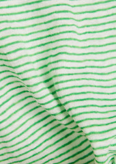 FRAME - Cropped striped linen-jersey tank - Green - M